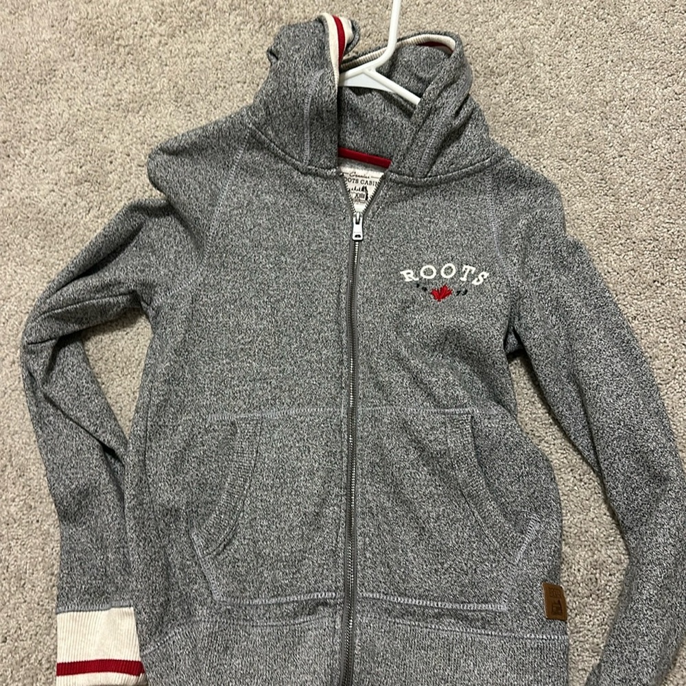 Roots hooded zip up sweatshirt. Hardly worn